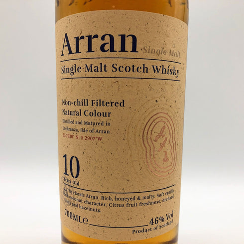 アラン 10年 ノンチルフィルタード 700ml 46% Arran スコッチウイスキー【D1】