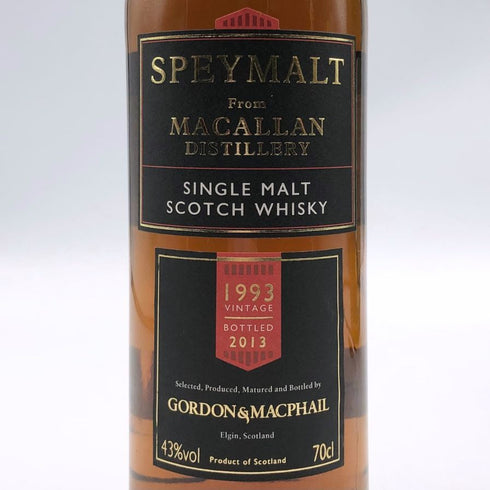 ゴードン&マクファイル スペイモルト フロム マッカラン 1993-2013 700ml 43% GORDON&MACPHAIL MACALLAN スコッチウイスキー【V1】