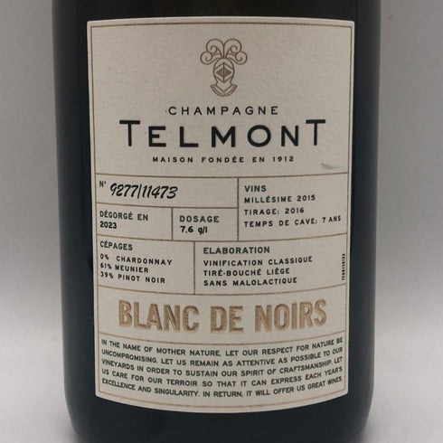 テルモン ブラン ド ノーワル 2015 750ml 12% Telmont Blanc de NOIRS シャンパン【T0】