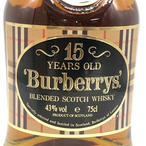 バーバリー ブレンデッド スコッチ ウイスキー 15年 750ml 43% BURBURRY'S BLENDED SCOTCH WHISKY スコッチウイスキー【R4】