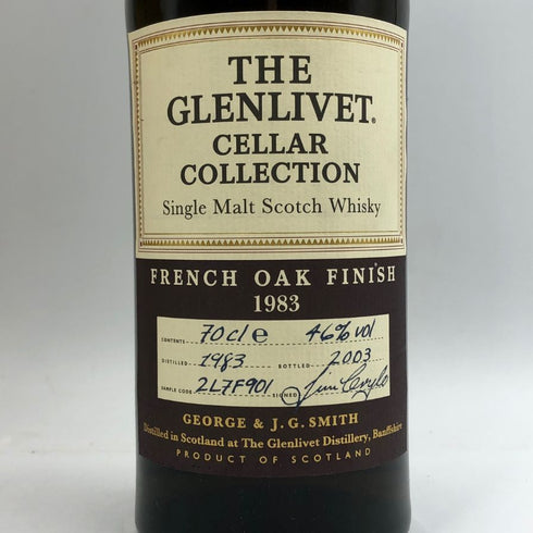 ザ グレンリベット 20年 セラーコレクション 1983-2003 フレンチオークフィニッシュ 700ml 46% THE GLENLIVET スコッチウイスキー【G3】