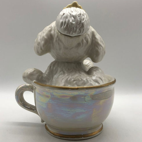 ティーカッププードル デキャンタ ブラン 陶器ボトル 500ml Teacup poodle Decanter ブランデー1260g【F0】