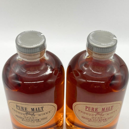 東京都限定◆ニッカ ウイスキー ピュアモルト 蒸留所限定 ブラック レッド 500ml 43% NIKKA WHISKY PURE MALT 2本セット 【F4】