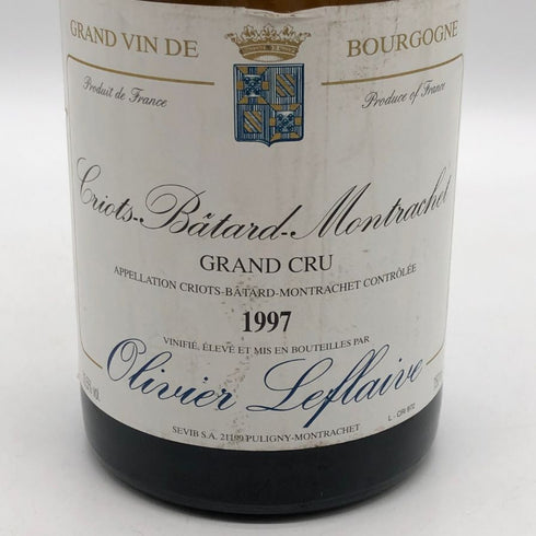 オリヴィエ ルフレーヴ クリオ バタール モンラッシェ グラン クリュ 1997 15% 750ml Olivier Leflaive Batard Motrachet Grand Cru 白ワイン【V1】
