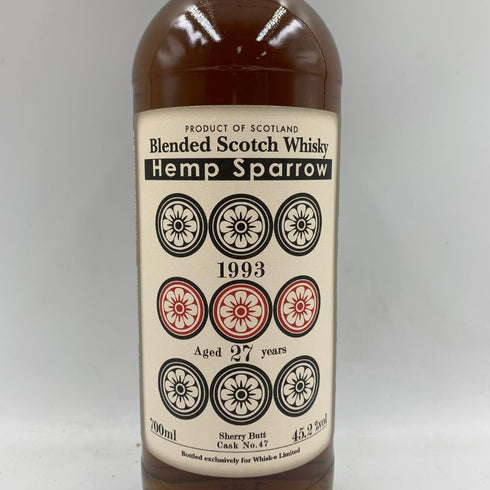 ヘンプ スパロー 27年 1993 シェリーバット 700ml 45.2% Hemp Sparrow Sherrry Butt 【O】
