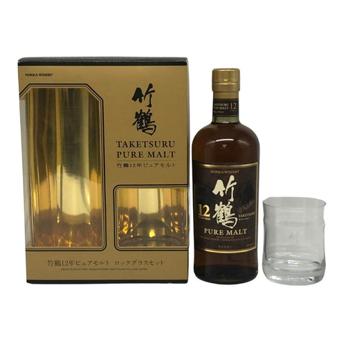 東京都限定◆ニッカ 竹鶴 12年 ピュアモルト ロックグラス付き 700ml 40% NIKKA 【G1】