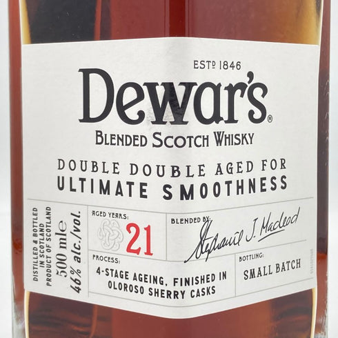 デュワーズ ダブルダブル 21年 500ml 46% Dewar's スコッチウイスキー【Z1】