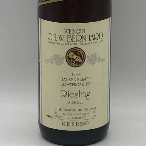 Ch. W. ベルンハルト ワイナリー リースリング アウスレーゼ1989 750ml 9.5% Weingut Ch.W. Bernhard Hackenheimer Kirchberg Riesling 白ワイン【A0】