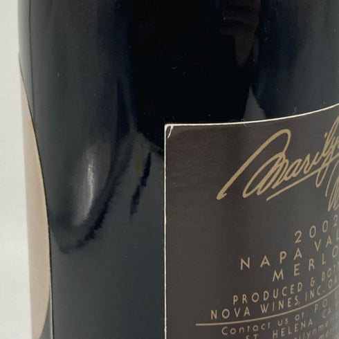メルロー ナパヴァレー マリリンモンロー 2002 750ml 13.5% Merlot NAPA VALLEY カリフォルニアワイン【H4】