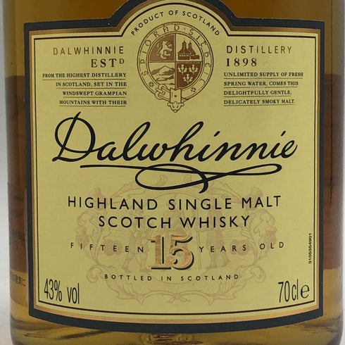 ダルウィニー 15年 700ml 43% Dalwhinnie スコッチウイスキー【R4】
