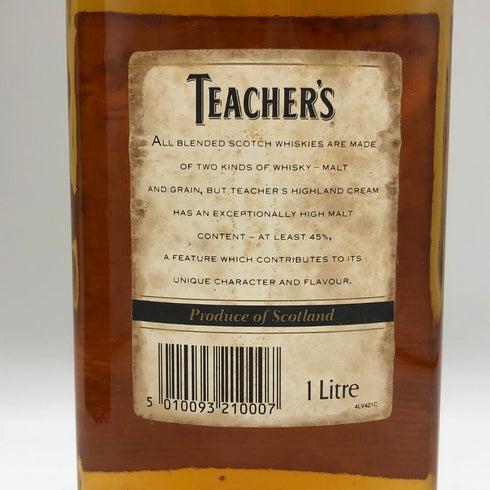 ティーチャーズ ハイランドクリーム 1000ml 43% TEACHER'S スコッチウイスキー【N2】