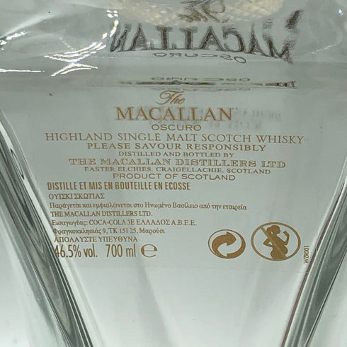 マッカラン オスクーロ 1824 700ml 46.5% ハイランド シングルモルト THE MACALLAN 空き瓶【B2】