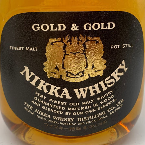東京都限定◆ニッカ ウイスキー ゴールド&ゴールド 特級 甲冑カバー付 760ml 43% NIKKA WHISKY GOLD&GOLD 【N4】