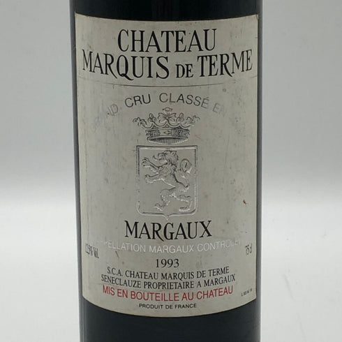 シャトー マルキ ド テルム マルゴー 1993 750ml 12.5% CHATEAU MARQUIS DE TERME MARGAUX ボルドーワイン【A3】