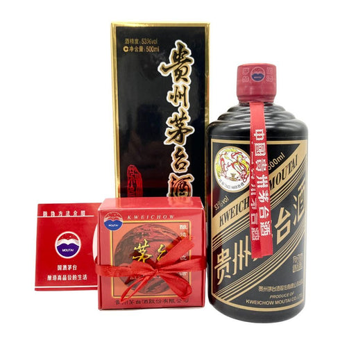 貴州茅台酒 マオタイ酒 天女ラベル 黒陶器ボトル 2016 500ml 53% MOUTAI KWEICHOW 947g【G2】