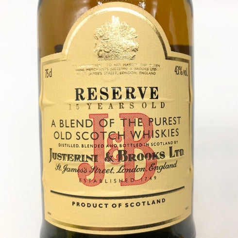 ジャスティン&ブルックス 15年 リザーブ 750ml 43% J&B スコッチウイスキー【V】