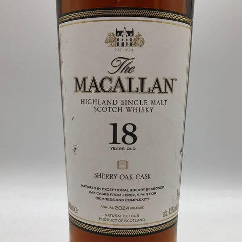 マッカラン 18年 シェリーオークカスク 2024 700ml 43% The MACALLAN 箱付 スコッチウイスキー【A1】