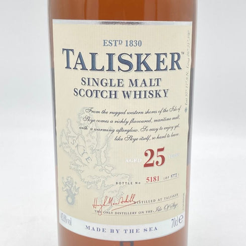 タリスカー 25年 700ml 45.8% TALISKER スコッチウイスキー【T】