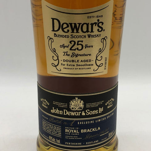 デュワーズ 25年 シグネチャー ダブルエイジ ロヤル ブラックラ 700ml 40% Dewar's ROYAL BRACKLA スコッチウイスキー【Q1】