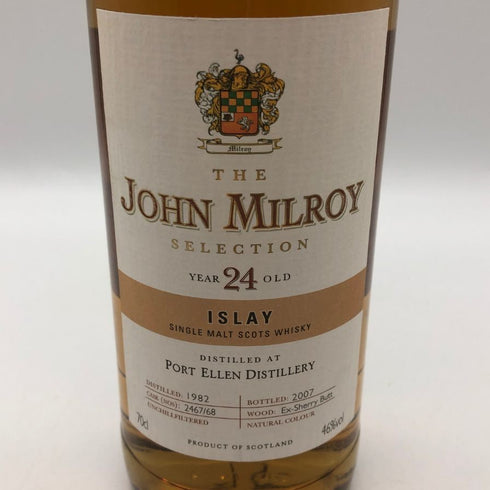 ジョンミルロイ ポートエレン 24年 1982‐2007 アイラ シングルモルト スコッチ ウイスキー 700ml 46% JOHN MILROY スコッチウイスキー【同梱不可】【I0】