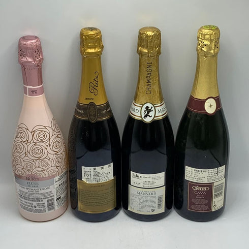 シャンパン 【4本セット】MANSARD 750ml 12% FLUTE 750ml 11% RITZ 750ml 12% Ferret 750ml 11.5% シャンパン【7-0】