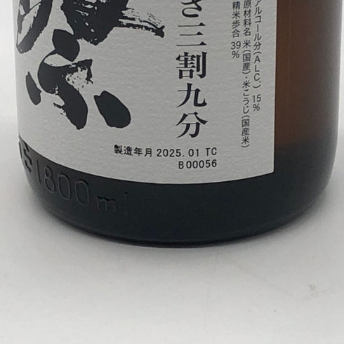 獺祭 純米大吟醸 磨き三割九分 1800ml 16% 2025年1月DASAI 日本酒- 純米大吟醸酒【O4】
