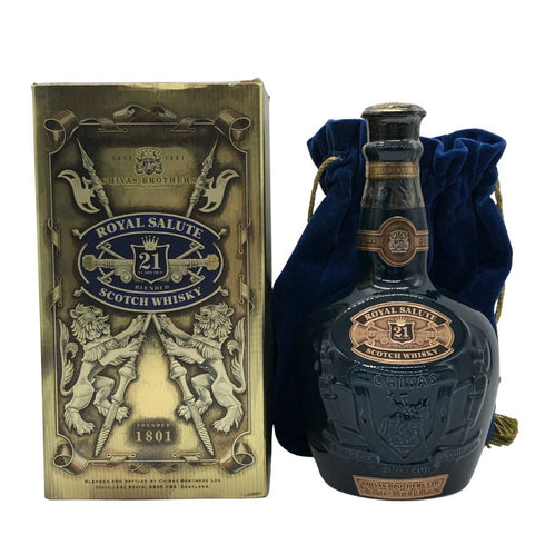 ロイヤルサルート 21年 青 陶器ボトル 700ml 40% ROYAL SALUTE スコッチウイスキー1052g【X1】