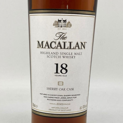 マッカラン 18年 シェリーオークカスク 2023 700ml 43% The MACALLAN スコッチウイスキー【Q4】