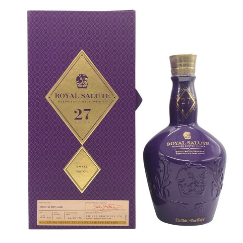 ロイヤルサルート 27年 スモールバッチ ファースト フィル レイ カスク 700ml 40% ROYAL SALUTE スコッチウイスキー1411g【A3】