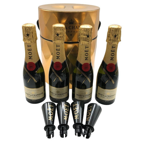 モエ エ シャンドン 白 ベビーボトル 4本 セット 保冷アイスバケツ パーティー 200ml 12% Moet & Chandon シャンパン【M0】