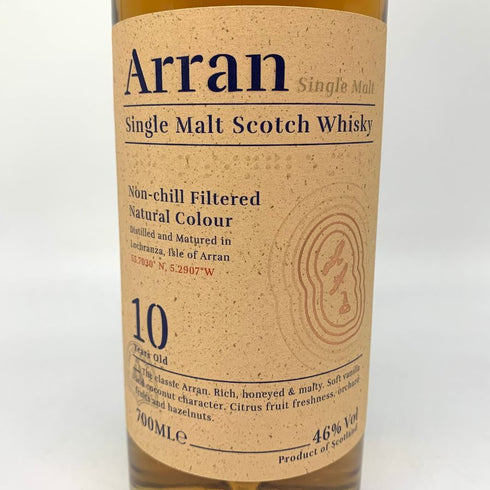 アラン 10年 ノンチルフィルタード 700ml 46% Arran スコッチウイスキー【D4】