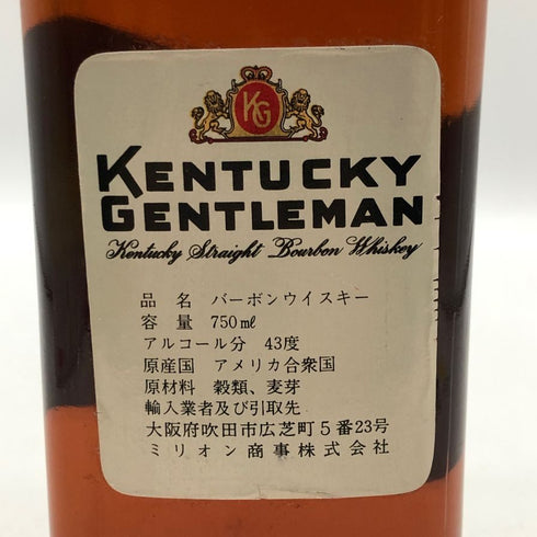 ケンタッキー ジェントルマン 750ml 43% KENTUCKY GENTLEMAN アメリカウイスキー【A3】