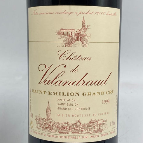 シャトー ヴァランドロー 1998 750ml 15% CHATEAU VALANDRAUD ボルドーワイン【F3】
