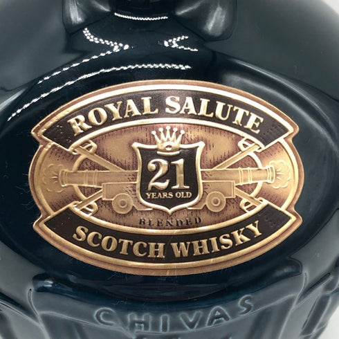 ロイヤルサルート 21年 青 陶器ボトル 700ml 40% ROYAL SALUTE スコッチウイスキー1052g【X1】