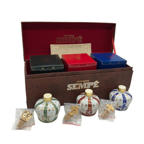 サンペ ブランデー アルマニャック 3本セット クラウン陶器ボトル 50ml 40% SAMPE ブランデー【Z0】