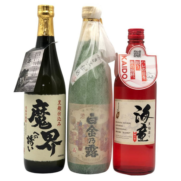 芋焼酎 3本セット 【魔界への誘い×白金乃露×海童】 720ml 25% 芋焼酎【E0】