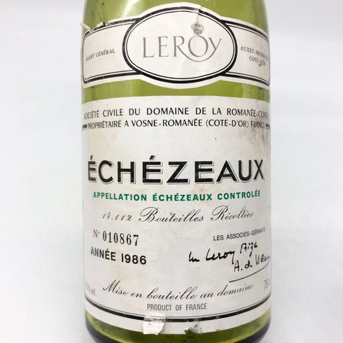 ドメーヌ ド ラ ロマネコンティ エシェゾー 1986 750ml 空き瓶 DRC Domaine de la Romanee-Conti ECHEZEAUX【B1】