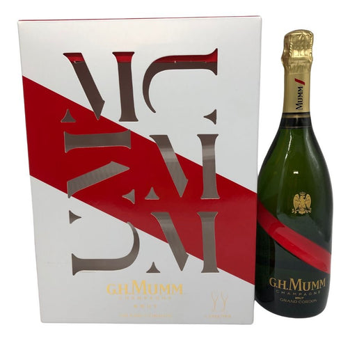 マム グランコルドン ブリュット グラス2脚セット 750ml 12.5% G.H.MUMM GRAND CORDON BRUT シャンパン【N2】