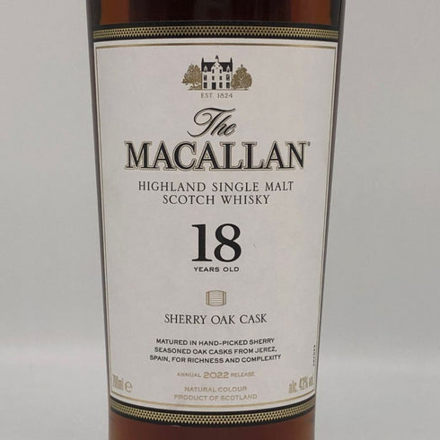 マッカラン 18年 シェリーオークカスク 2022 700ml 43% The MACALLAN スコッチウイスキー【A3】