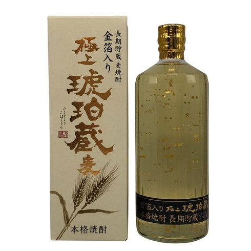 極上 琥珀蔵 長期貯蔵 金箔入り 25% 720ml 焼酎(麦)【W0】