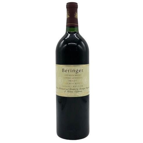 ベリンジャー メルロ ハウエルマウンテン バンクラフト ランチ 1993 750ml 14% Beringer Bancroft Ranch Merlot Howell Mountain カリフォルニアワイン【L2】