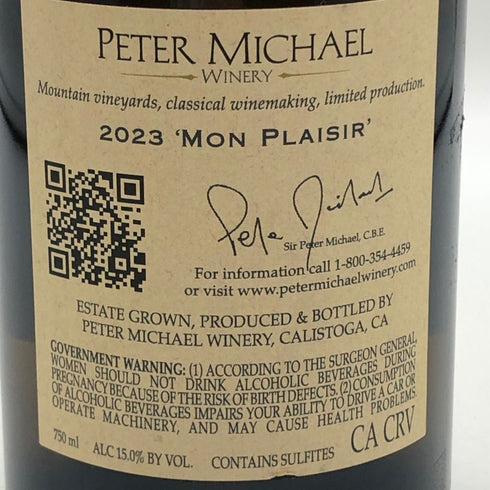 ピーターマイケル モン プレジール 2023 750ml 15% Peter Michael カリフォルニアワイン【A4】