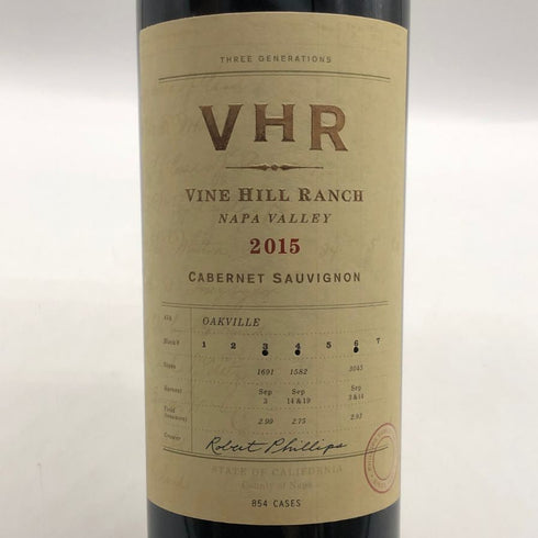 VHR ヴァイン ヒル ランチ 2015 カベルネ ソーヴィニヨン 750ml 14.8% Vine Hill Ranch カリフォルニアワイン【A0】