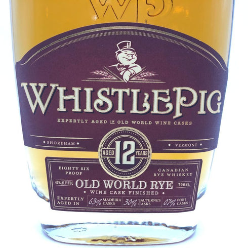 ホイッスルピッグ 12年 オールドワールド ライ 700ml 43% WHISTLEPIG OLD WORLD RYE アイリッシュウイスキー【C1】