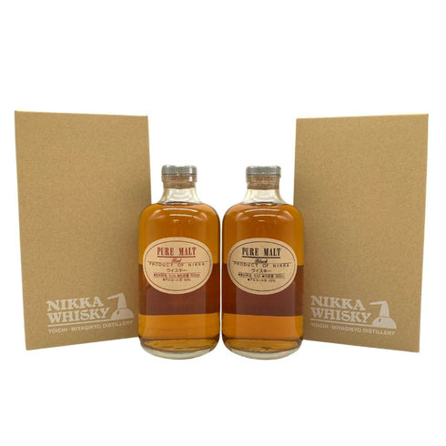 東京都限定◆ニッカ ピュアモルト ブラック&レッド 500ml 43% NIKKA PURE MALT 2本セット 【Q2】
