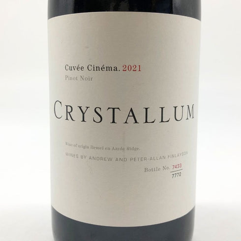クリスタルム シネマ ピノノワール 2021 750ml 13.5% CRYSTALLUM Cinema Pinot Noir 赤ワイン【G1】