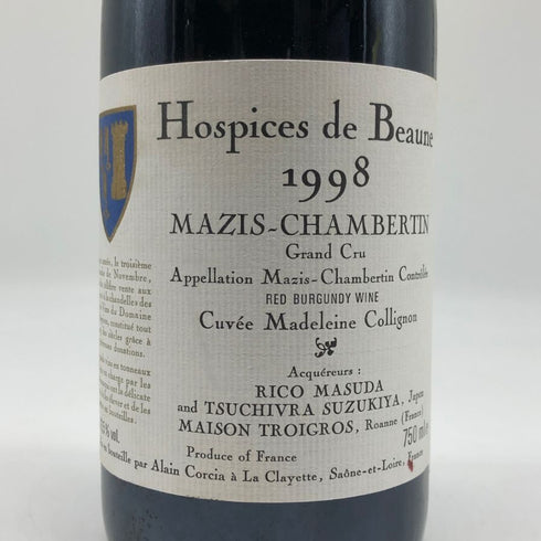 オスピス ド ボーヌ マジ シャンベルタン グランクリュ キュヴェ マドレーヌ コリニョン 1998 750ml 13.5% Hospices de Beaune Mazis Chambertin Grand Cru Cuvee Madeleine Collignon ブルゴーニュワイン【A4】