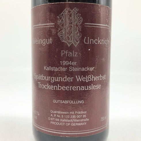 ヴァイングート アンクルッヒ 1994 750ml 9.5% Weingut Unckrich 赤ワイン【O1】