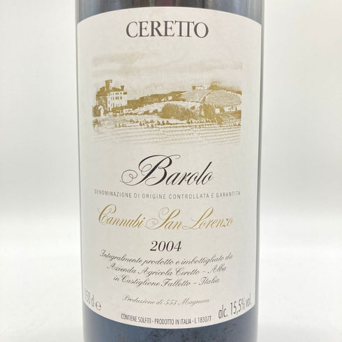 チェレット バローロ カンヌビ サン ロレンツォ 2004 1500ml 15.5% Ceretto Barolo Cannubi San Lorenzo 【D】