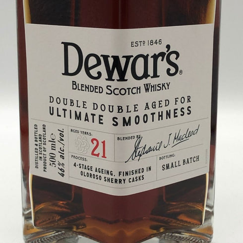 デュワーズ 21年 ダブルダブル スモールバッチ 46% 500ml Dewars スコッチウイスキー【C4】